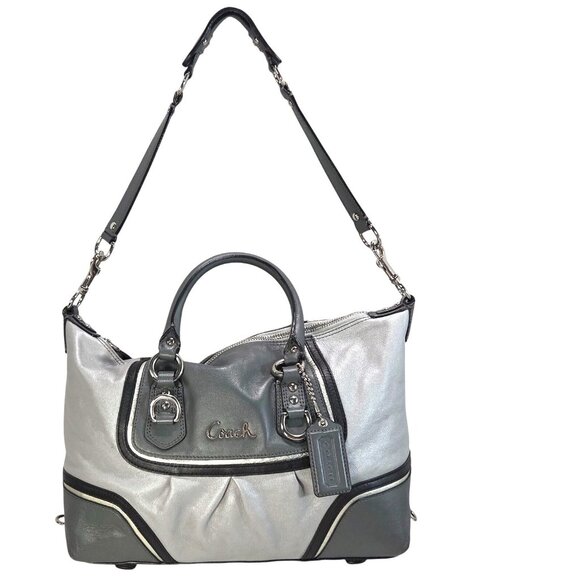 Coach F17455 2012 Ashley Spectator 2-Way Gray Leather Satchel Shoulder Bag Purse - Picture 1 of 16